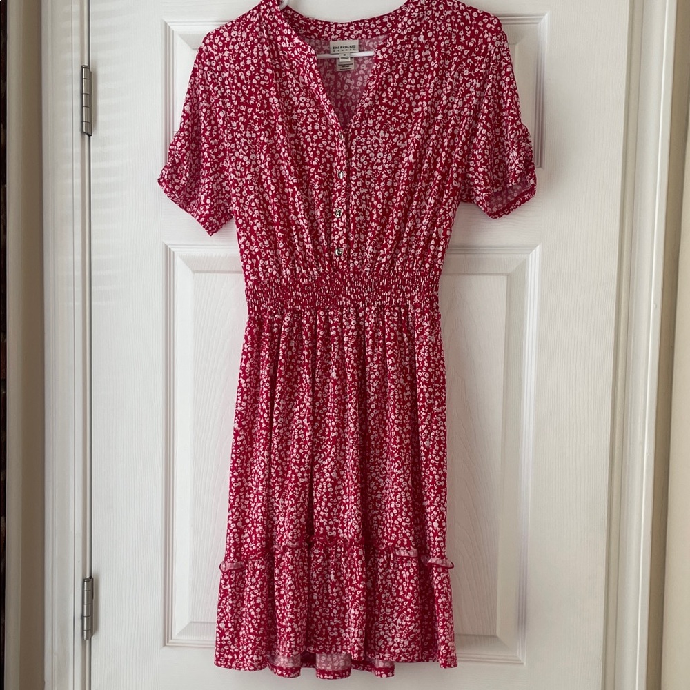 Enfocus Studio Red and White Flower Dress‎